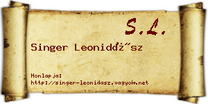 Singer Leonidász névjegykártya